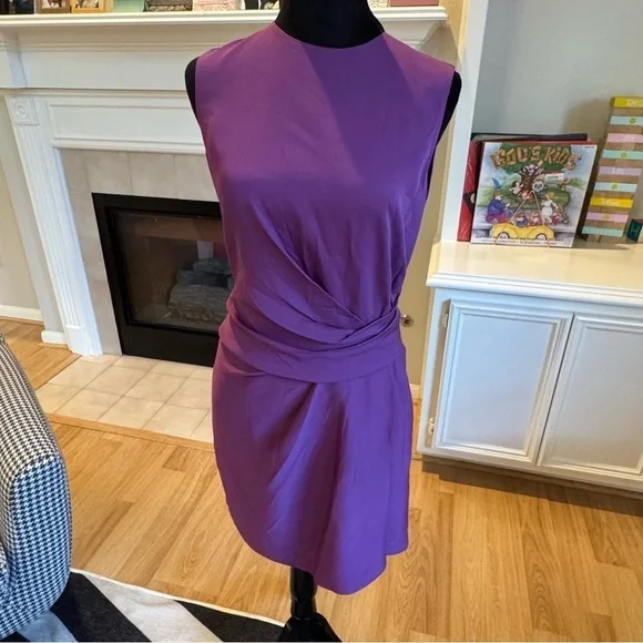 REISS Essie 60s Shift Mini Dress Purple Size 6 NWT - Picture 5 of 10